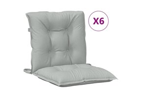 6x Stoelkussens Lichtgrijs 100x50x7cm - Lage Rug - 34% Korting