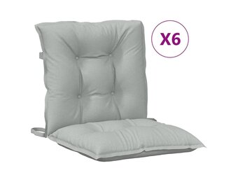 6x Stoelkussens Lichtgrijs 100x50x7cm - Lage Rug - 34% Korting