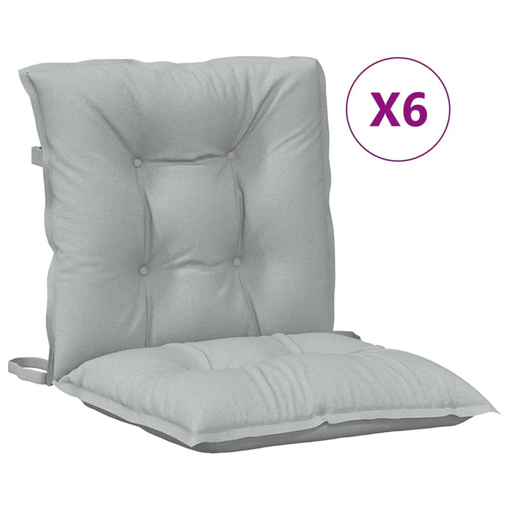 6x Stoelkussens Lichtgrijs 100x50x7cm - Lage Rug - 34% Korting