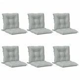 6x Stoelkussens Lichtgrijs 100x50x7cm - Lage Rug - 34% Korting