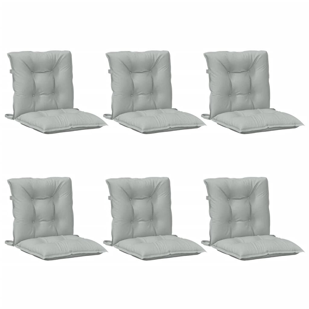 6x Stoelkussens Lichtgrijs 100x50x7cm - Lage Rug - 34% Korting