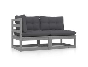 VidaXL Loungeset Grenenhout & Kussens (54% Korting)