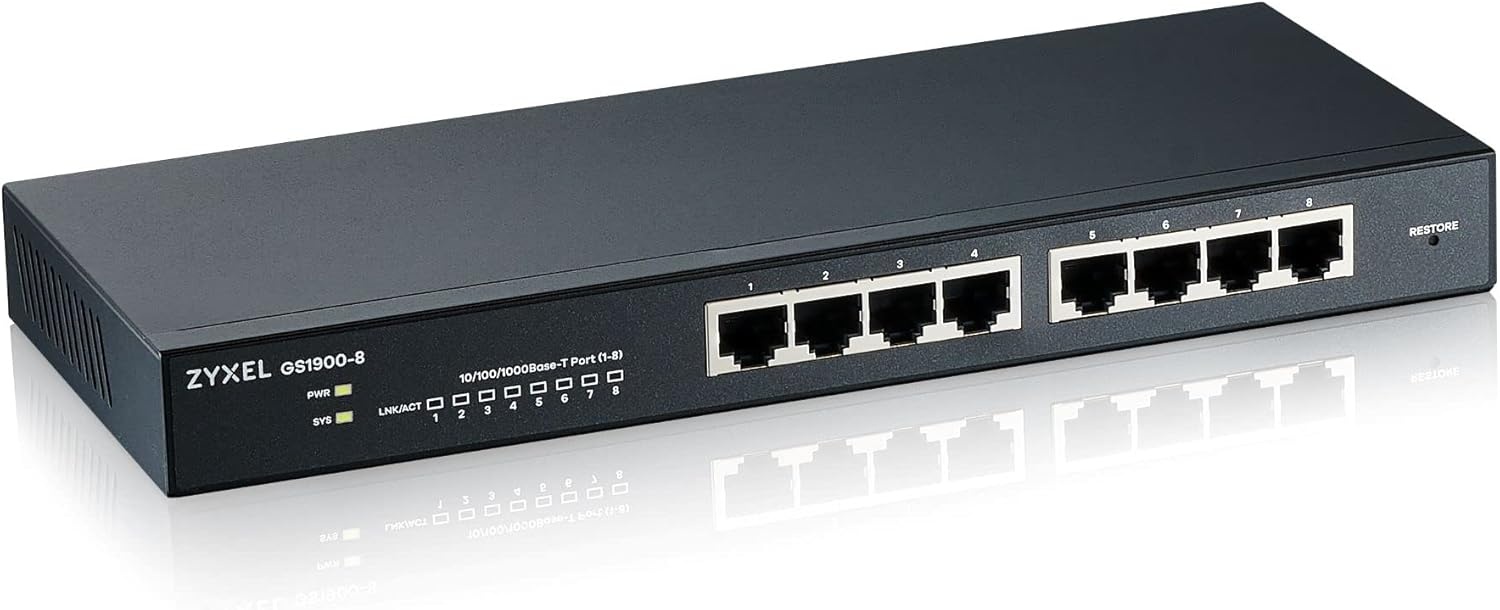 8-Poorts Smart Managed Gigabit Switch - Fanless, 34% Korting!
