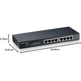 8-Poorts Smart Managed Gigabit Switch - Fanless, 34% Korting!