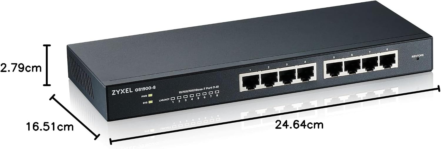 8-Poorts Smart Managed Gigabit Switch - Fanless, 34% Korting!