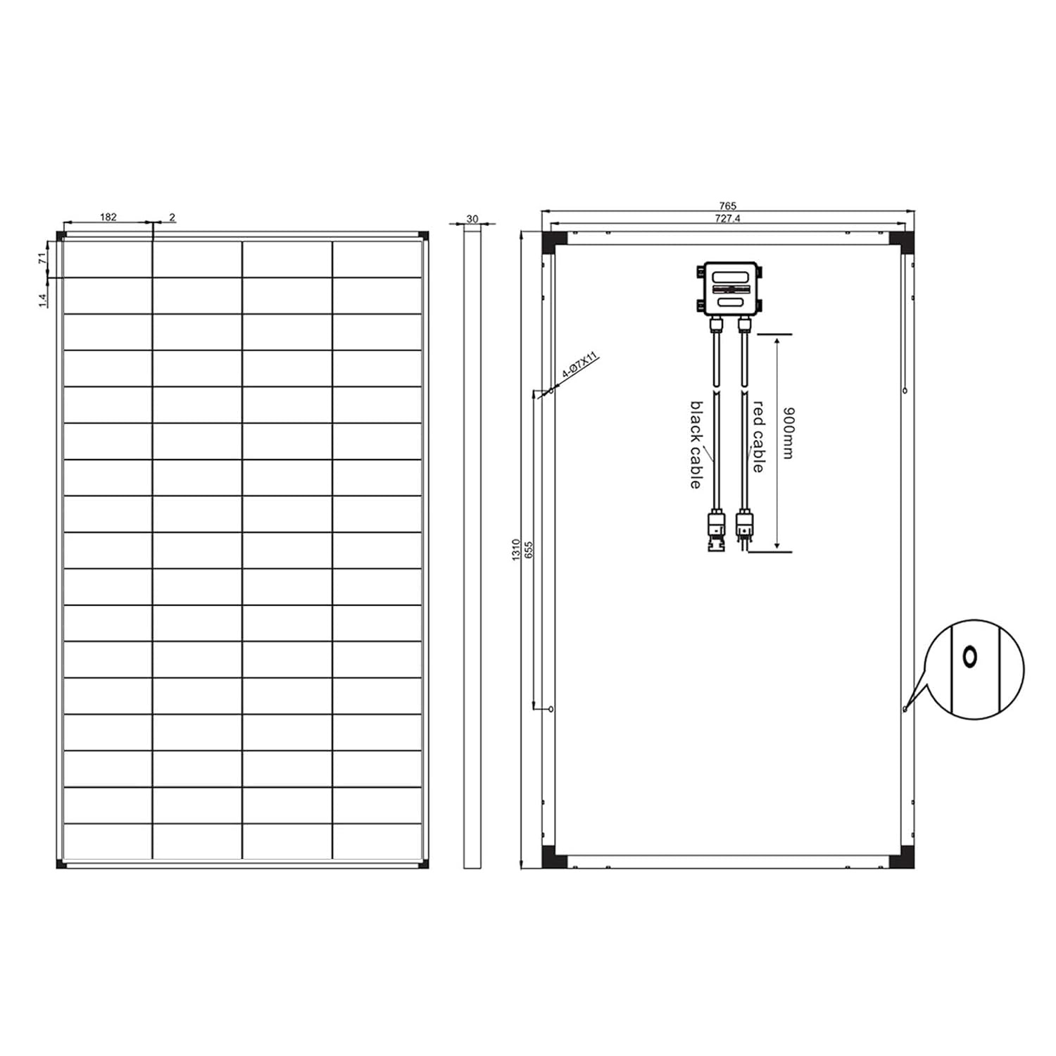 Monokristallijn Zonnepaneel 210W 36V - 35% Korting!