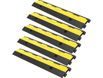 Kabelbrug 2 Kanalen | Modulaire Set 5 Stuks | 4900 kg Laadvermogen | Zwart/Geel