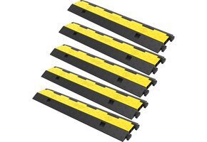 Kabelbrug 2 Kanalen, 5 stuks: Kabelbescherming & Struikelpreventie (58% Korting)