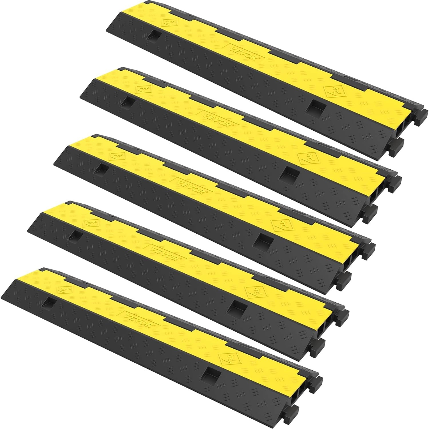 Kabelbrug 2 Kanalen (5 Stuks) - 4900kg Laadvermogen - Zwart/Geel
