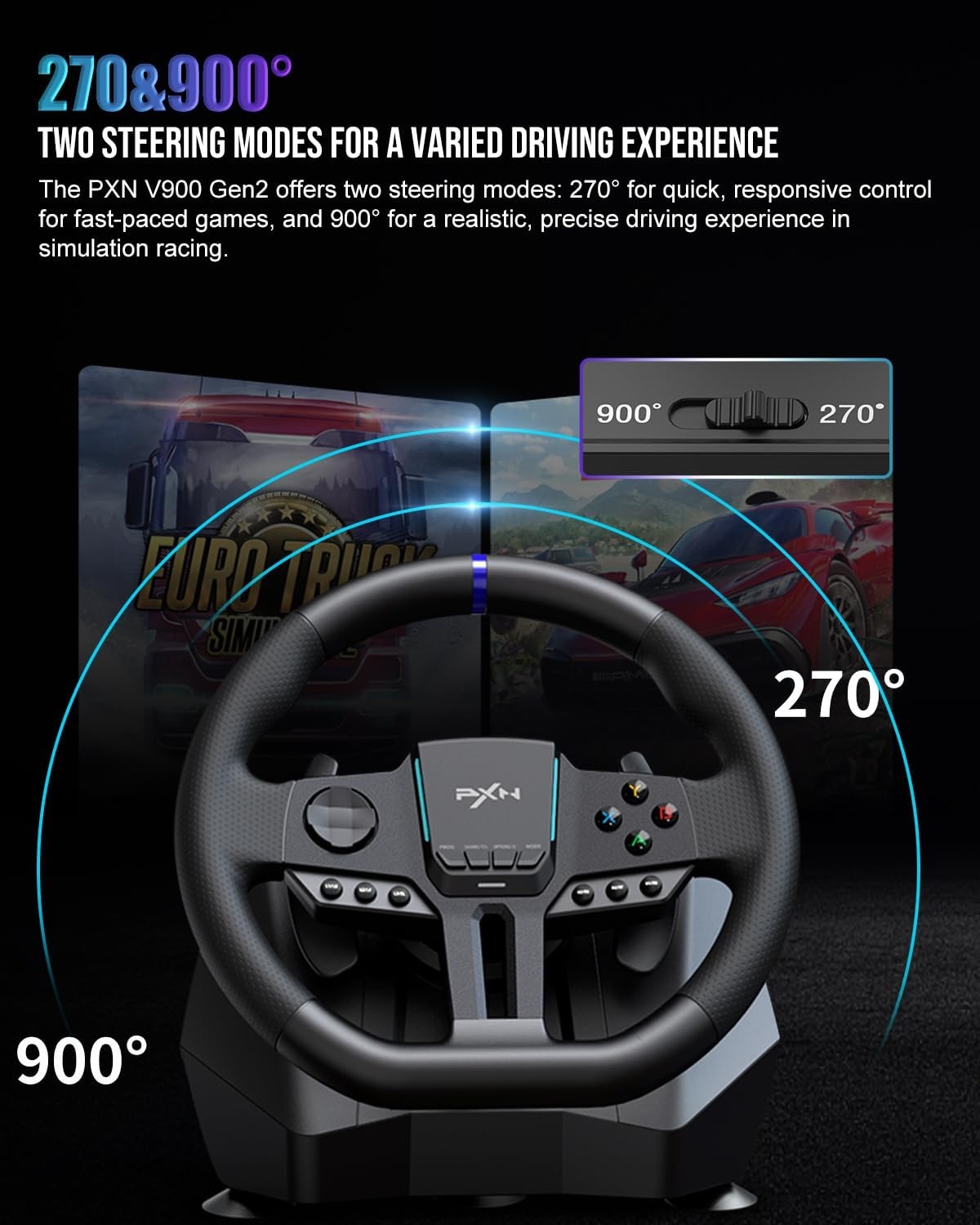 Gaming Racestuur met Hall-Pedalen | 34% Korting