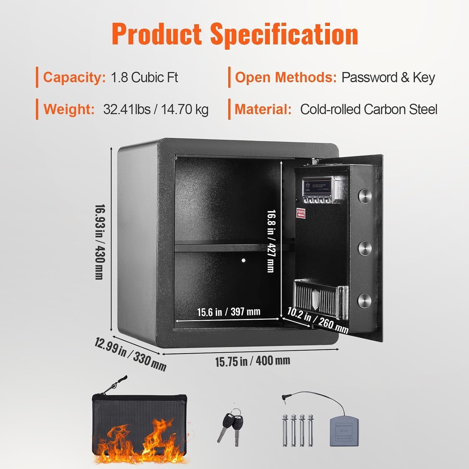 Digitale Meubelkluis 51L met Alarm & Pincode - 30% Korting