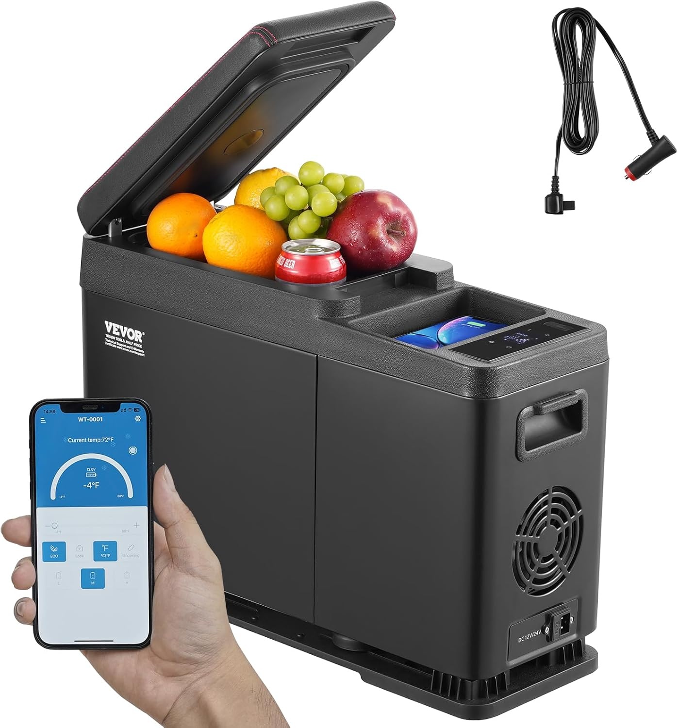 Draagbare Autokoelbox 8L: -20°C tot 20°C | 12/24V DC, 100-240V AC | Camping & Auto