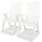vidaXL Tuinstoelen (2x) Kunststof Wit - 35% Korting