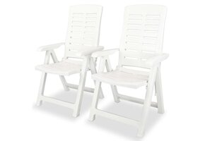 vidaXL Tuinstoelen (2x) Kunststof Wit - 35% Korting