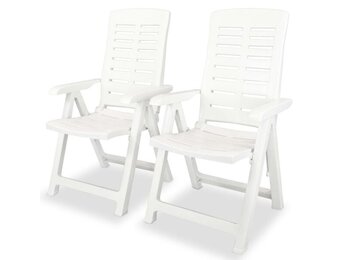 vidaXL Tuinstoelen (2x) Kunststof Wit - 35% Korting