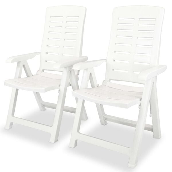 vidaXL Tuinstoelen (2x) Kunststof Wit - 35% Korting