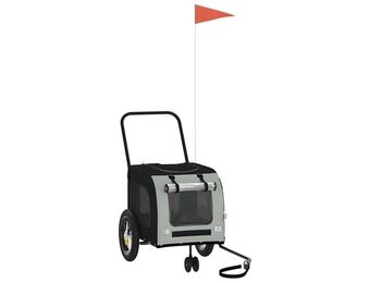 vidaXL Fietskar voor Huisdieren Grijs/Zwart - 34% Korting