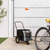 vidaXL Fietskar voor Huisdieren Grijs/Zwart - 34% Korting