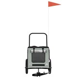 vidaXL Fietskar voor Huisdieren Grijs/Zwart - 34% Korting