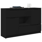 Zwart Dressoir met Lade - 65.5x30x100cm - 35% Korting