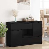 Zwart Dressoir met Lade - 65.5x30x100cm - 35% Korting
