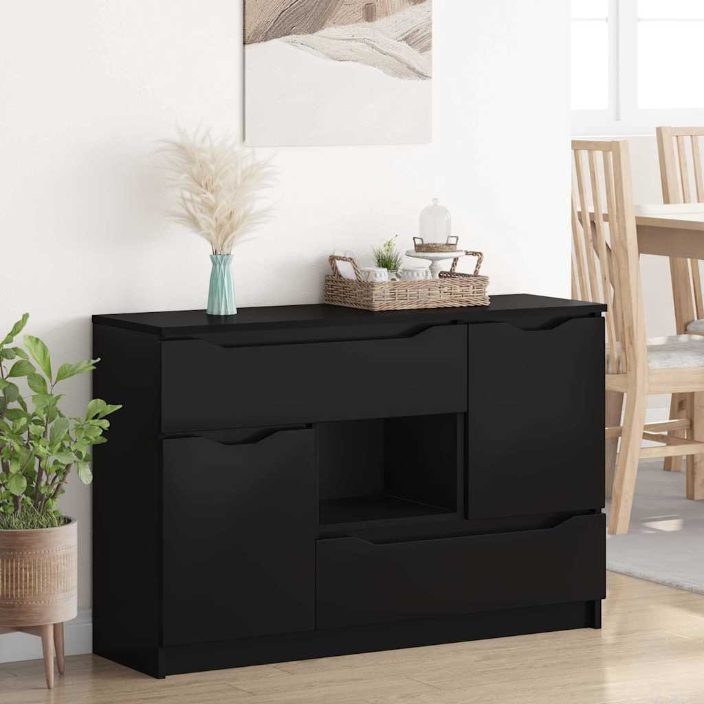 Zwart Dressoir met Lade - 65.5x30x100cm - 35% Korting
