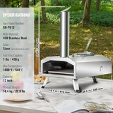Draagbare Buiten Pizzaoven 35% Korting | RVS | 12 inch Pizza