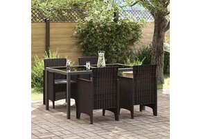 vidaXL Tuinstoel Set 4 Stuks Bruin PP - 34% Korting