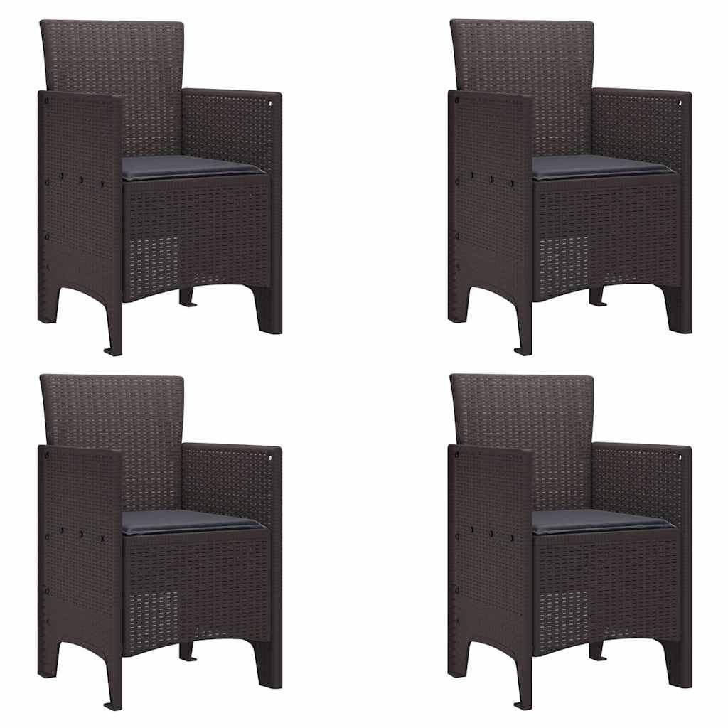 vidaXL Tuinstoel Set 4 Stuks Bruin PP - 34% Korting