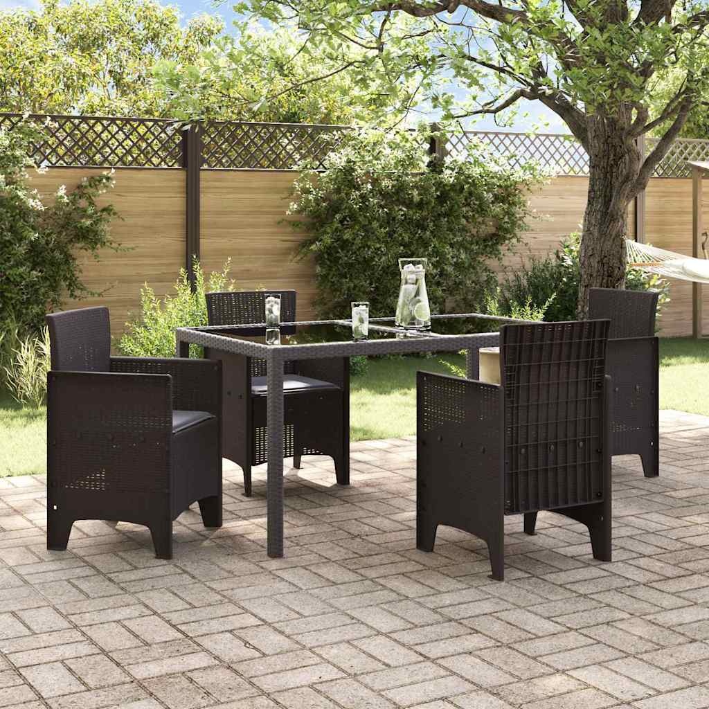vidaXL Tuinstoel Set 4 Stuks Bruin PP - 34% Korting