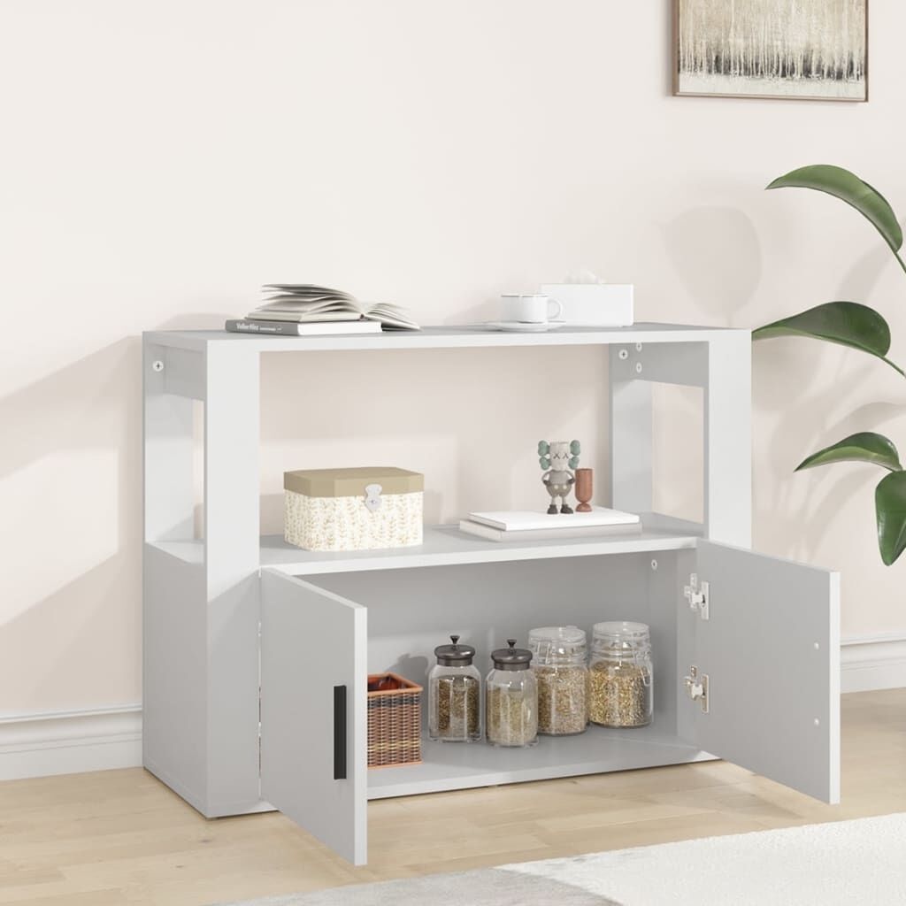 Wit Dressoir 80x30x60 cm - Bewerkt Hout | 71% Korting
