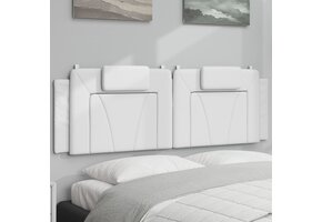 vidaXL Hoofdbordkussen 160cm Kunstleer Wit - 57% Korting