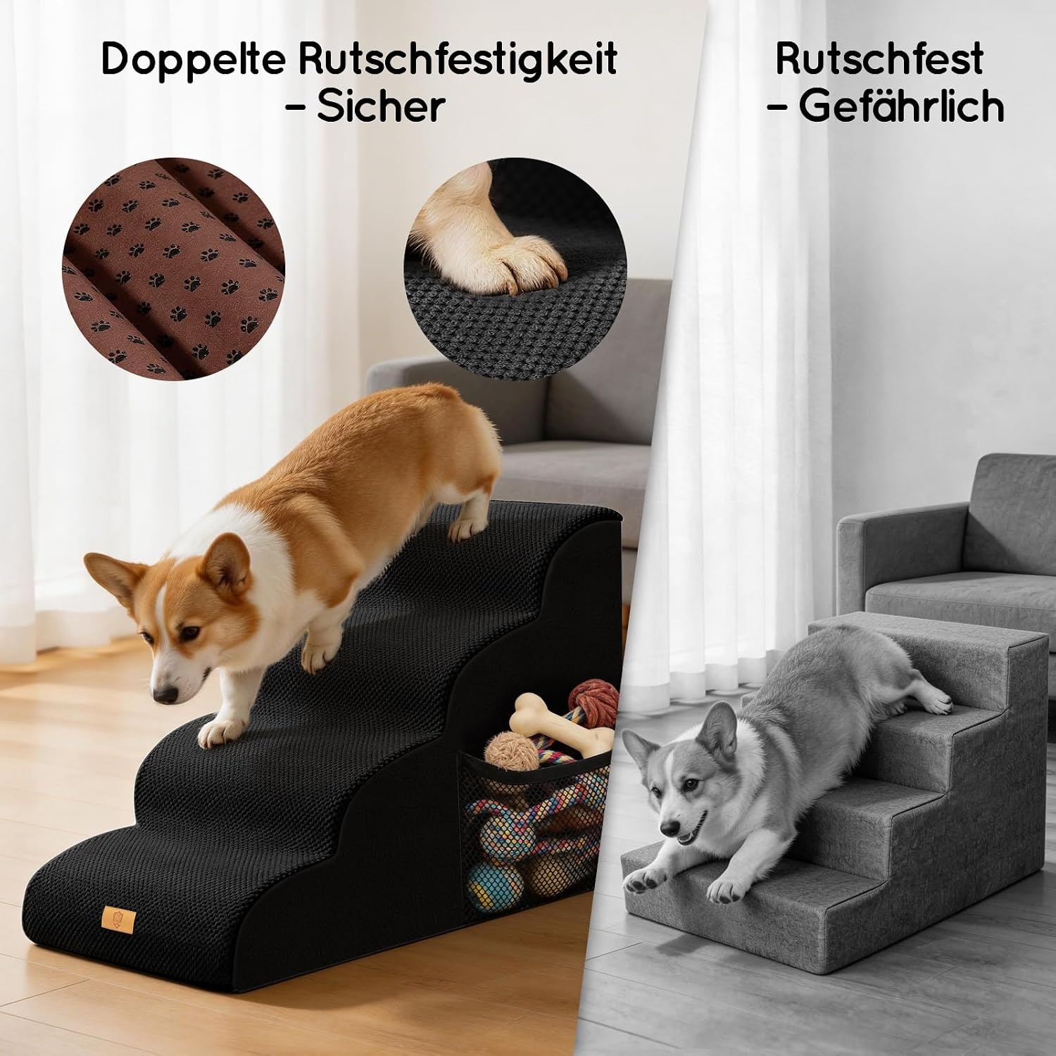 Honden Trappetje Zwart 4 Treden - 34% Korting