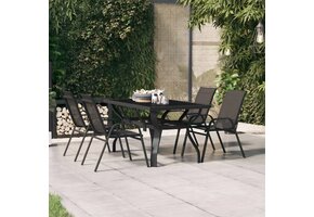 VidaXL Tuintafel Staal & Glas Zwart 140x70x70 cm - 35% Korting!