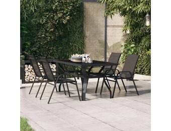VidaXL Tuintafel Staal & Glas Zwart 140x70x70 cm - 35% Korting!
