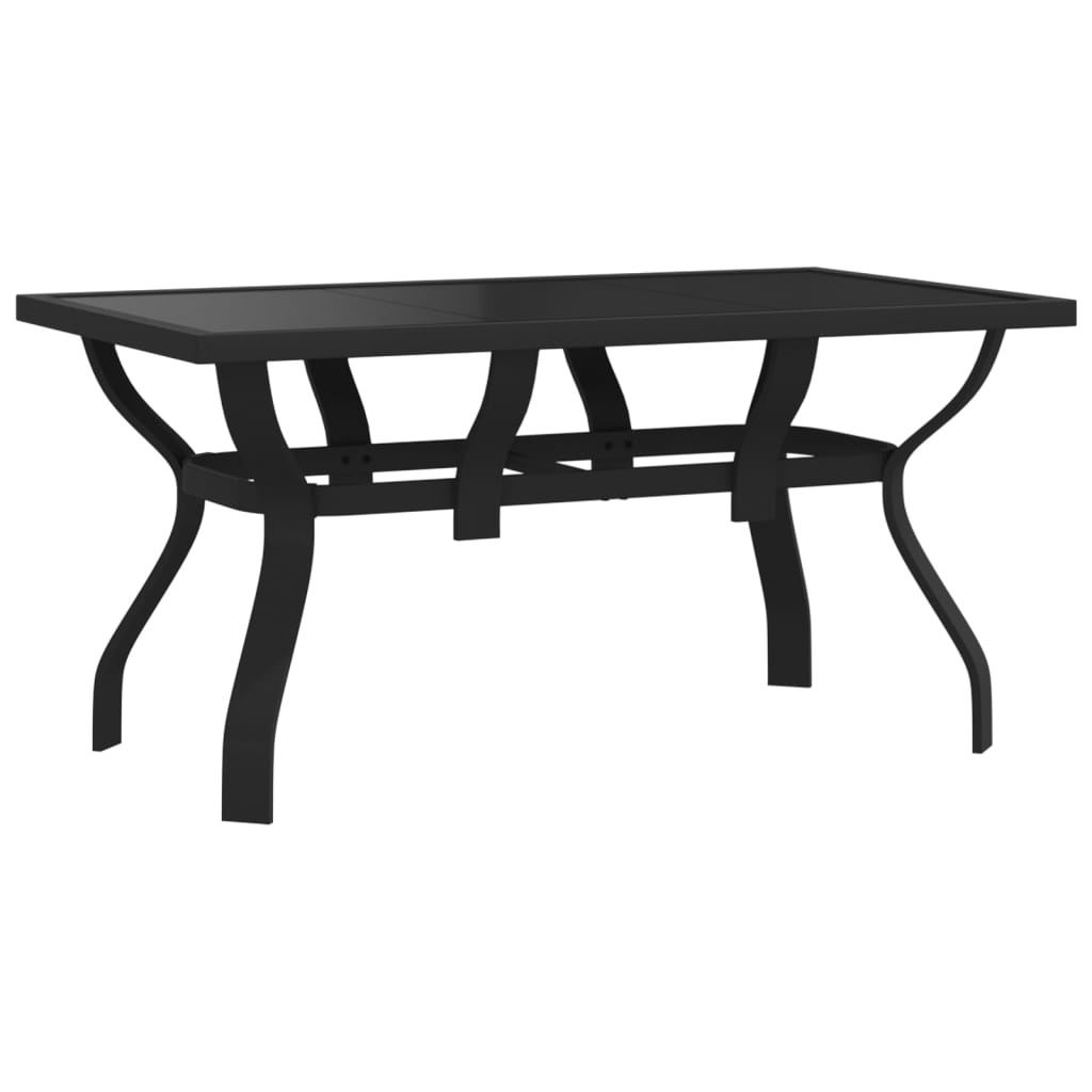 VidaXL Tuintafel Staal & Glas Zwart 140x70x70 cm - 35% Korting!