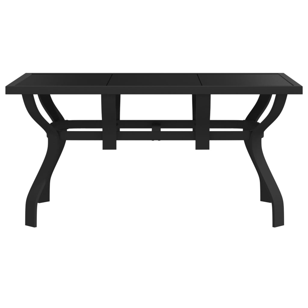 VidaXL Tuintafel Staal & Glas Zwart 140x70x70 cm - 35% Korting!