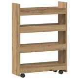 Smalle Opbergtrolley, 4 Lagen, Eikenlook - 34% Korting