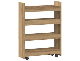 Smalle Opbergtrolley, 4 Lagen, Eikenlook - 34% Korting