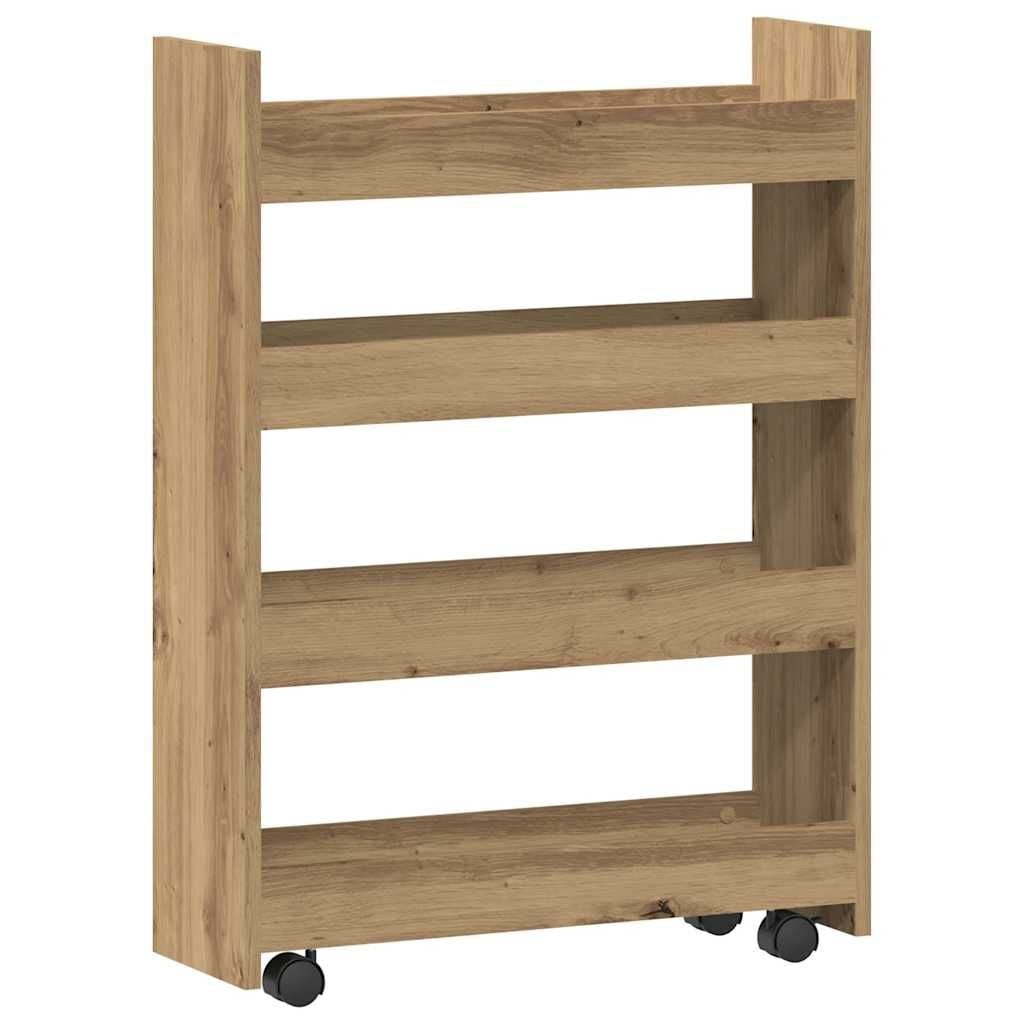 Smalle Opbergtrolley, 4 Lagen, Eikenlook - 34% Korting