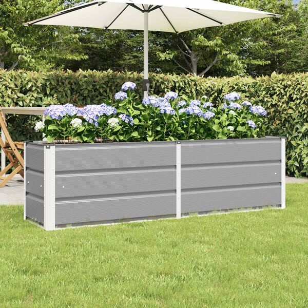 Lichtgrijze Plantenbak van Staal - 160x40x45 cm | 28% Korting