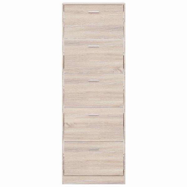 Schoenenkast Hout met 5 Vakken - Eiken-look, 54% Korting!