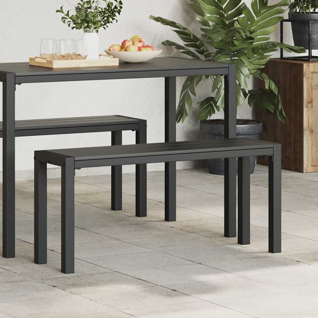 Moderne Antraciete Stalen Tuinbank 100 cm - 54% Korting