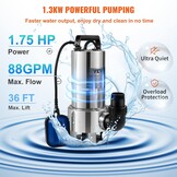 1300W Vuilwater Dompelpomp - 333,3 l/min - 34% Korting