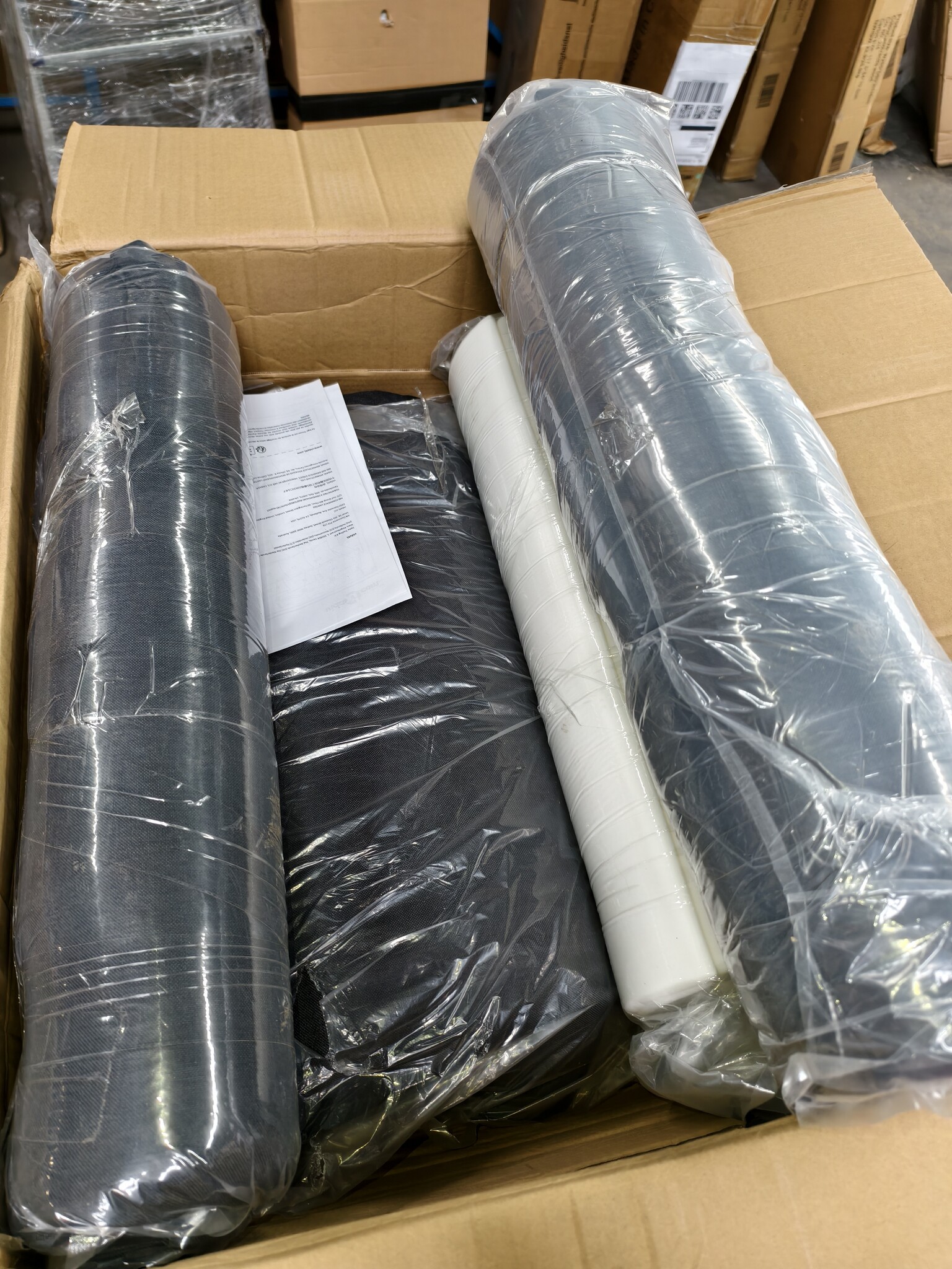 Zwarte Driezitsbank van Stof - 180 cm Breed - 55% Korting!