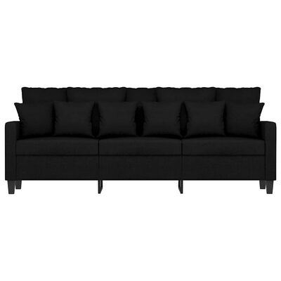 Zwarte Driezitsbank van Stof - 180 cm Breed - 55% Korting!