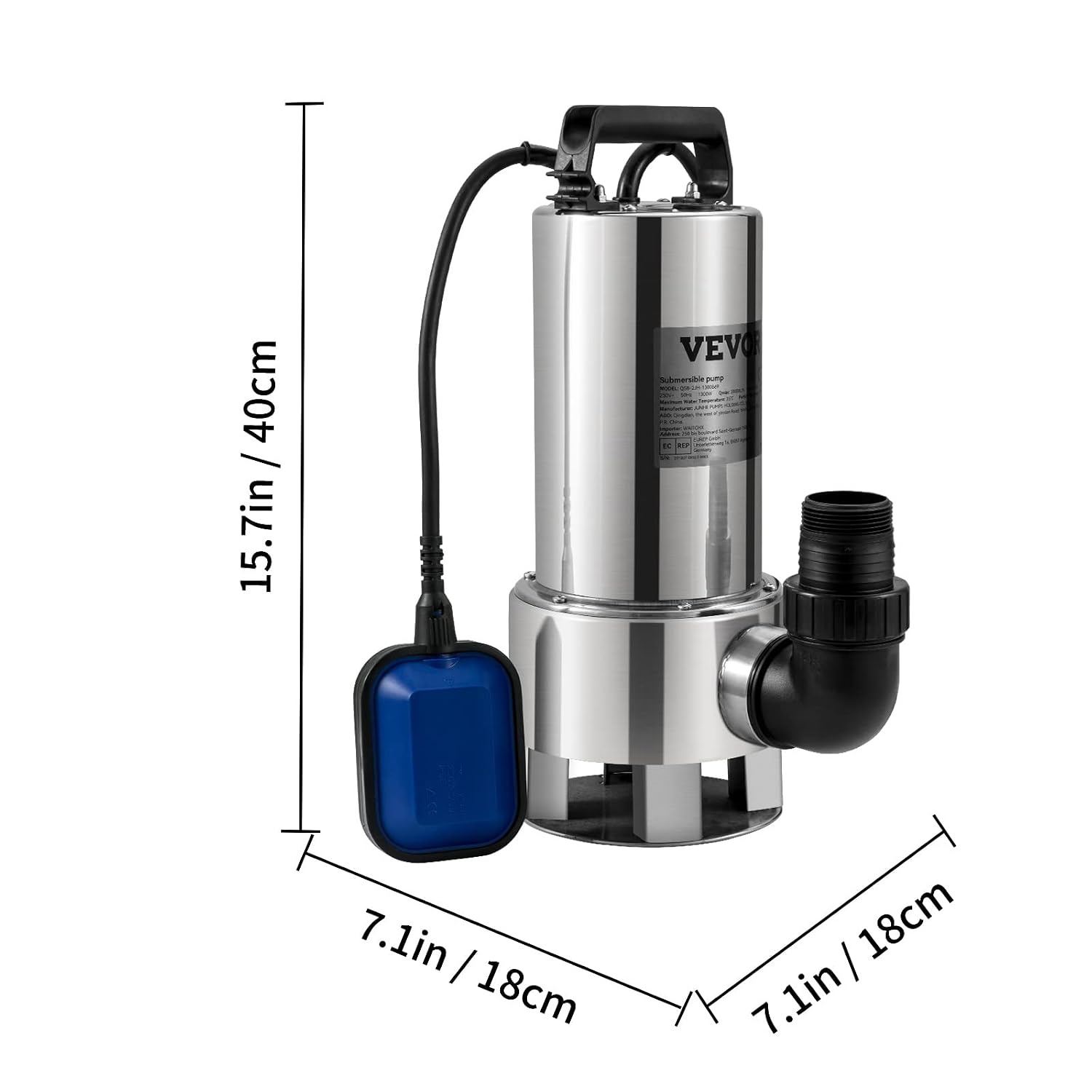 1300W Vuilwater Dompelpomp - 333,3 l/min - 34% Korting