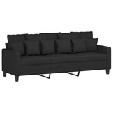Driezitsbank 180 cm stof zwart - 35% Korting