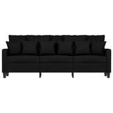 Driezitsbank 180 cm stof zwart - 35% Korting