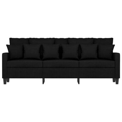 Driezitsbank 180 cm stof zwart - 35% Korting